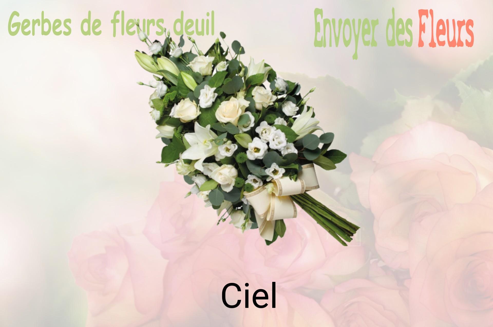 Gerbe de fleurs de deuil livrée à Ciel